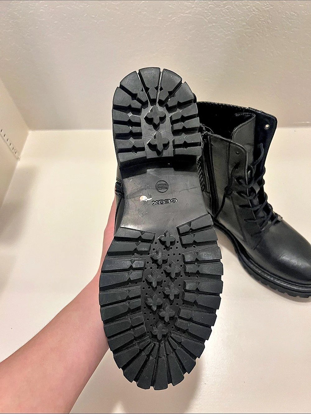 Black Platform Combat Boots Like New - Picture 4 of 4